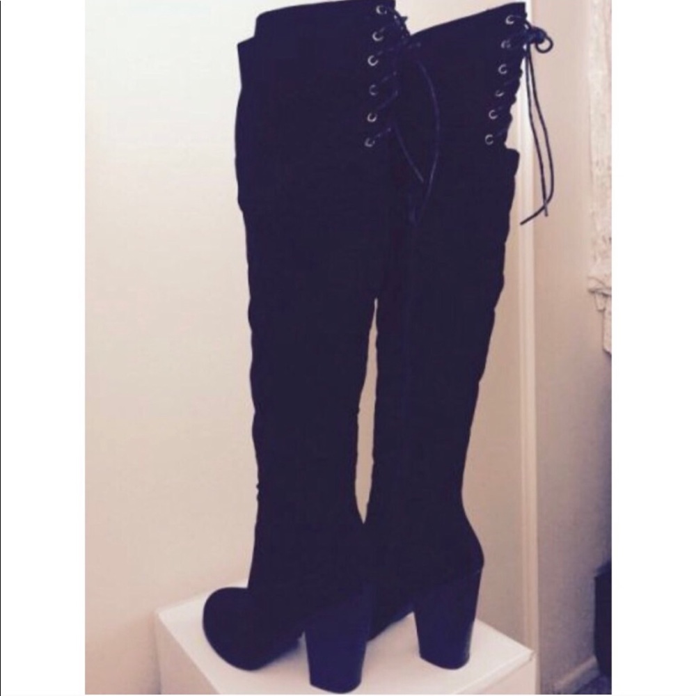 REPOSH - hot AF black thigh high heels!